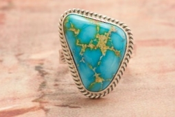 Genuine Sonoran Turquoise Sterling Silver Native American Ring